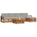 vidaXL Ensemble de canapés d'extérieur 6 Pièces Gris Naturel et Clair