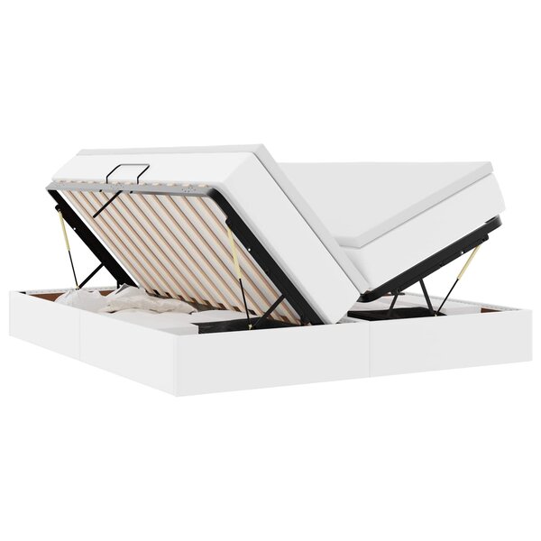 vidaXL Lit avec rangement et matelas avec matelas Blanc 180 x 200 cm