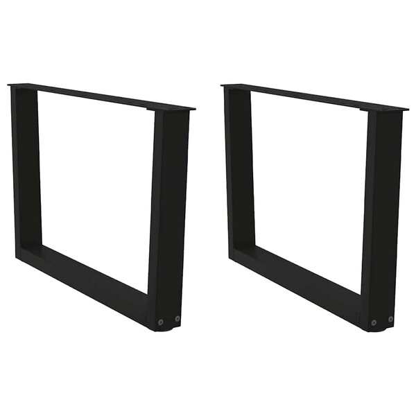 vidaXL Pieds de table basse en forme de V  2 pièces  noir  70 x (42-43 3) cm  acier