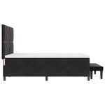 vidaXL Lit box spring avec matelas et banc noir 140x200 cm en velours