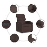 vidaXL Fauteuil inclinable électrique marron foncé tissu