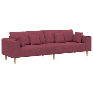 vidaXL Sofa en tissu avec coussin Bordeaux 208 cm tissu