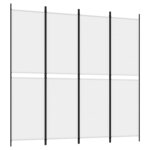 vidaXL Cloison de séparation 4 panneaux Blanc 200x200 cm Tissu