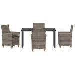 vidaXL Ensemble de salle à manger pour jardin 5 Pièces Gris polyrotin
