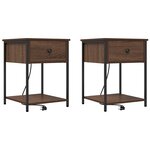 vidaXL Cabinet de chevet 2 Pièces Chêne marron 42 x 41 x 56 cm