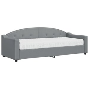 vidaXL Lit de jour avec matelas gris clair 80x200 cm tissu