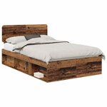 vidaXL Cadre de lit Bois ancien 135 x 190 cm Pin massif