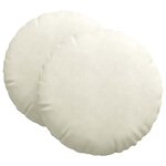 vidaXL Coussins de siège 2 pc Velours Crème Ø 80 x 29 cm