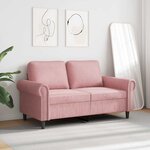 vidaXL Canapé à 2 places Rose 120 cm Velours