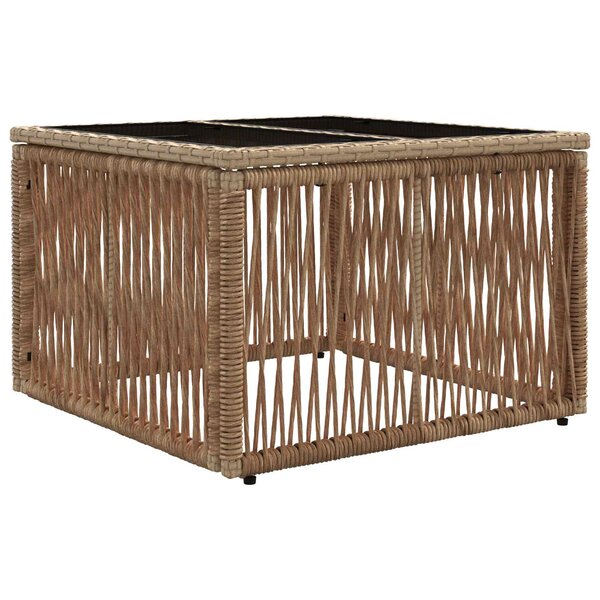 vidaXL Table de Jardin Beige et Noir 55 x 55 x 37 cm