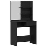 Set de table de maquillage vidaXL en chêne noir en bois reconstitué