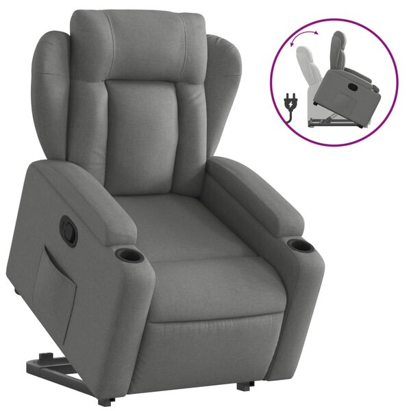 vidaXL Fauteuil inclinable Gris foncé Tissu