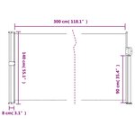 vidaXL Auvent latéral rétractable vert foncé 140x300 cm