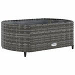 vidaXL Salon de jardin 5 Pièces avec coussins gris résine tressée
