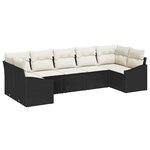 vidaXL Ensemble de salle à manger pour jardin 7 Pièces Noir  Crème