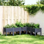 vidaXL Jardinière avec pieds bleu gris 160x120x42 cm PP