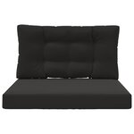vidaXL Coussin de canapé d'extérieur 2 Pièces Noir Polyester
