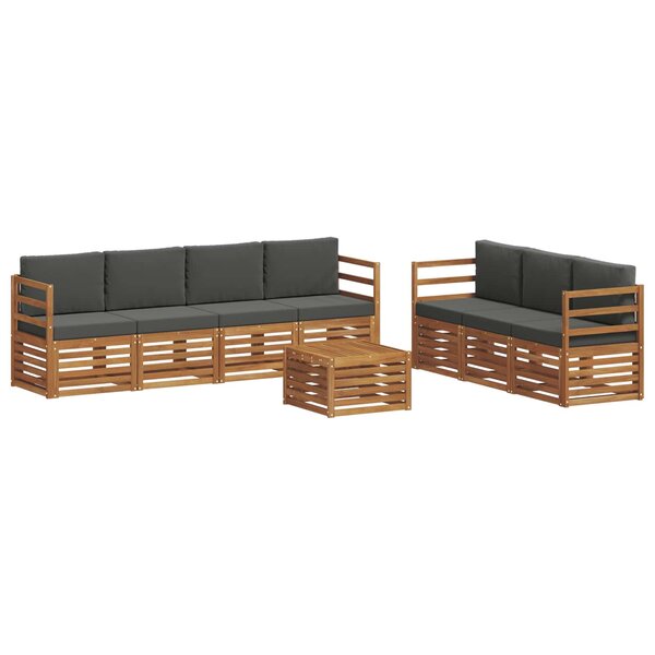 vidaXL Ensembles de canapés avec coussin 8 Pièces Naturel et Anthracite