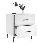 vidaXL Tables de chevet 2 Pièces blanc 40x35x47 5 cm bois d’ingénierie
