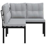 vidaXL Bancs de jardin avec coussins lot de 2 acier enduit de poudre