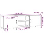 vidaXL Meuble TV vieux bois 150x30x50 cm bois d'ingénierie