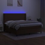 vidaXL Sommier à lattes de lit matelas et LED Marron foncé 160x200 cm