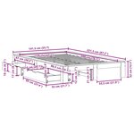 vidaXL Cadre de lit sans matelas cire marron 120x200cm bois pin massif