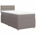 vidaXL Sommier à lattes de lit avec matelas Taupe 80x200 cm Tissu