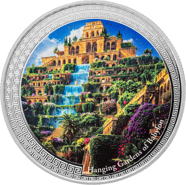 Monnaie HANGING GARDENS OF BABYLON Seven Wonders of the World 1 Oz Argent 2$ Niue 2026