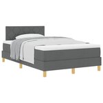 vidaXL Lit à ressorts avec coussin Gris foncé 120 x 200 cm tissu