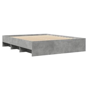vidaXL Cadre de lit gris béton 160x200 cm bois d'ingénierie