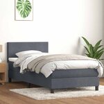 vidaXL Sommier à lattes de lit et matelas gris foncé 90x210 cm velours