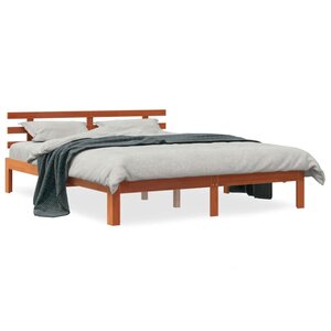 vidaXL Cadre de lit sans matelas cire marron 150x200cm bois pin massif