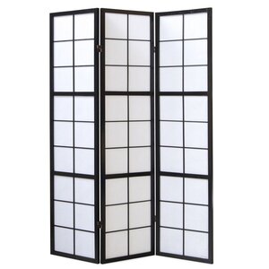 Paravent bois 3 pans noir