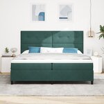 vidaXL Lit à ressorts avec matelas vert foncé 200x200 cm velours