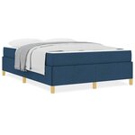 vidaXL Lit à ressorts avec matelas Bleu et Blanc 140 x 190 cm tissu