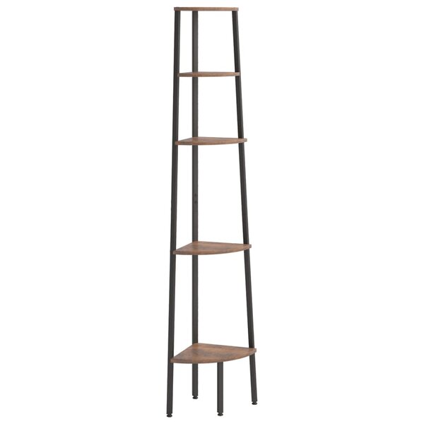 vidaXL Étagère d'angle 5 niveaux Marron foncé et noir 45 5x31 5x180 cm