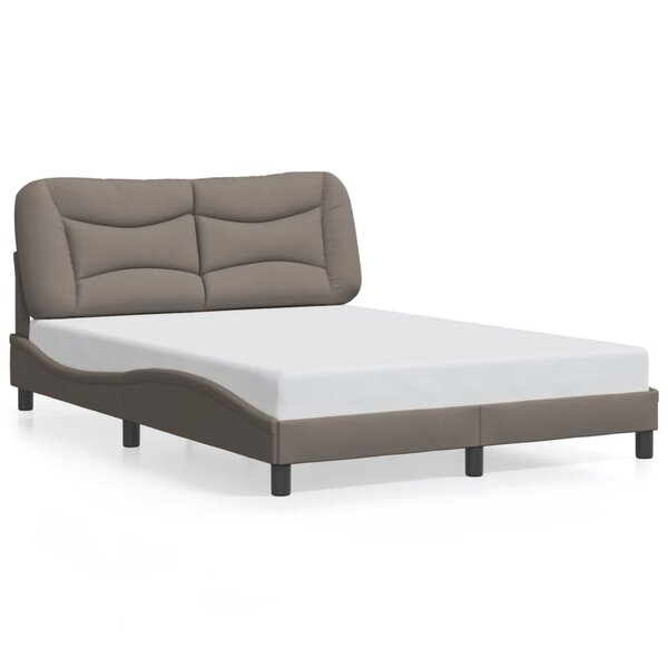 vidaXL Cadre de lit sans matelas taupe 140x190 cm tissu
