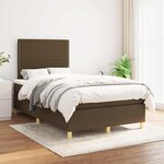 vidaXL Sommier à lattes de lit et matelas marron foncé 120x190cm tissu