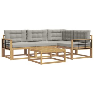 vidaXL Ensemble de canapés d'extérieur 5 pc Blanc et gris clair