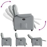 vidaXL Fauteuil inclinable Gris clair Tissu
