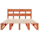vidaXL Cadre de lit sans matelas cire marron 135x190cm bois pin massif