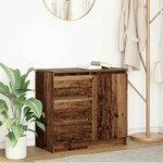 vidaXL Buffet avec tiroir vieux bois 71x35x65 cm bois d'ingénierie