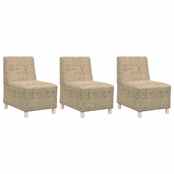 vidaXL Fauteuil 3 Pièces Gris clair 55 x 74 x 82 cm Cuir suédé faux
