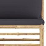 vidaXL Salon de jardin 7 Pièces avec coussins gris foncé bambou