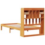 vidaXL Lit bibliothèque sans matelas cire marron 90x200 cm pin massif