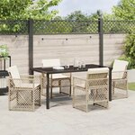 vidaXL Ensemble de salle à manger pour jardin 5 Pièces Beige polyrotin