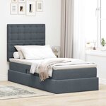 vidaXL Lit avec rangement et matelas Gris foncé 100 x 200 cm Velours