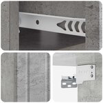 vidaXL Cabinet de chevet mural 2 Pièces Gris béton 49 x 34 5 x 24 cm