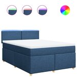 vidaXL Sommier à lattes de lit avec matelas Bleu 140x190 cm Tissu